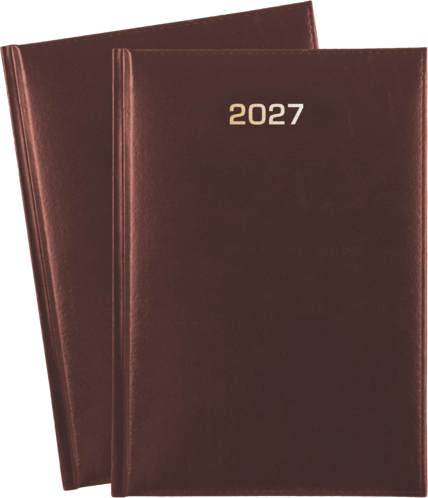 2x Kalendarz książkowy 2027, Udziałowiec, A5, tygodniowy, bordowy