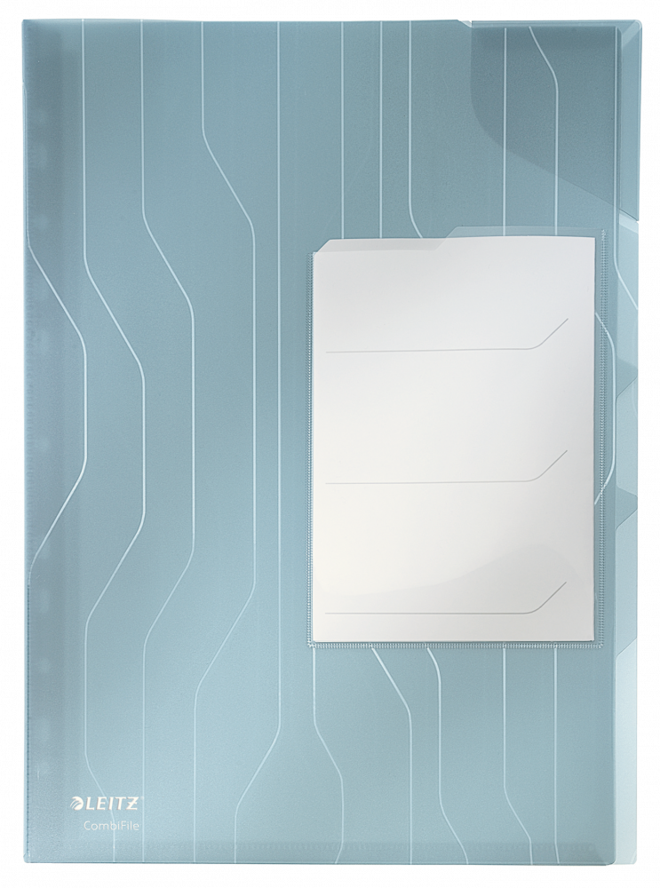 Folder groszkowy Leitz CombiFile, z 3 przekładkami, A4, do 60 kartek, 200μm, 3 sztuki, niebieski