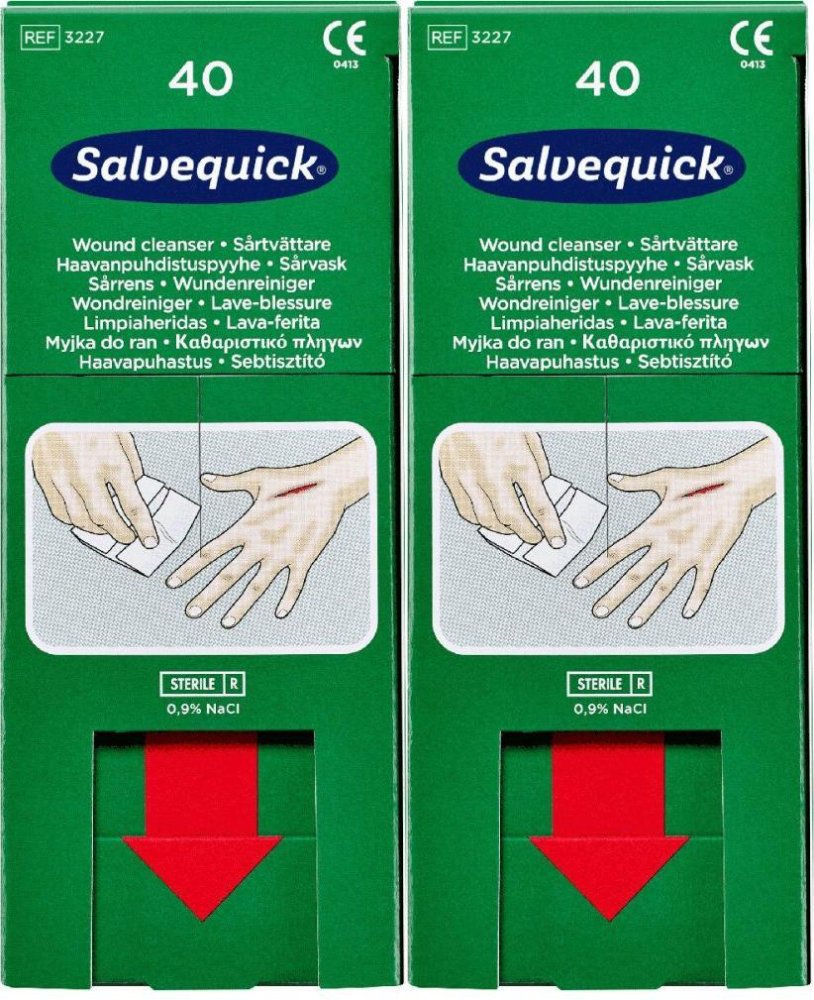 2x Myjka do ran Cederroth Salvequick, 40 sztuk