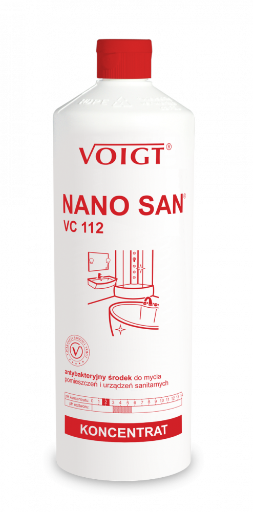 Środek antybakteryjny do mycia pomieszczeń i urządzeń sanitarnych Voigt, Nano San VC-112 1l