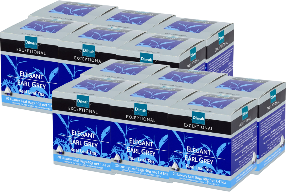 12x Herbata czarna w piramidkach Dilmah Exceptional Elegant Earl Grey, 20 sztuk x 2g