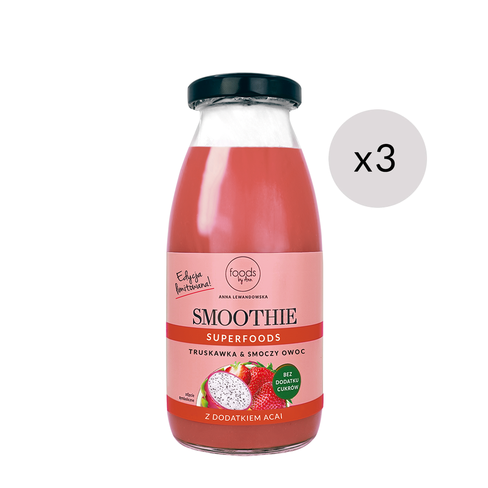 Smoothie Truskawka & Smoczy Owoc, 250 ml x3