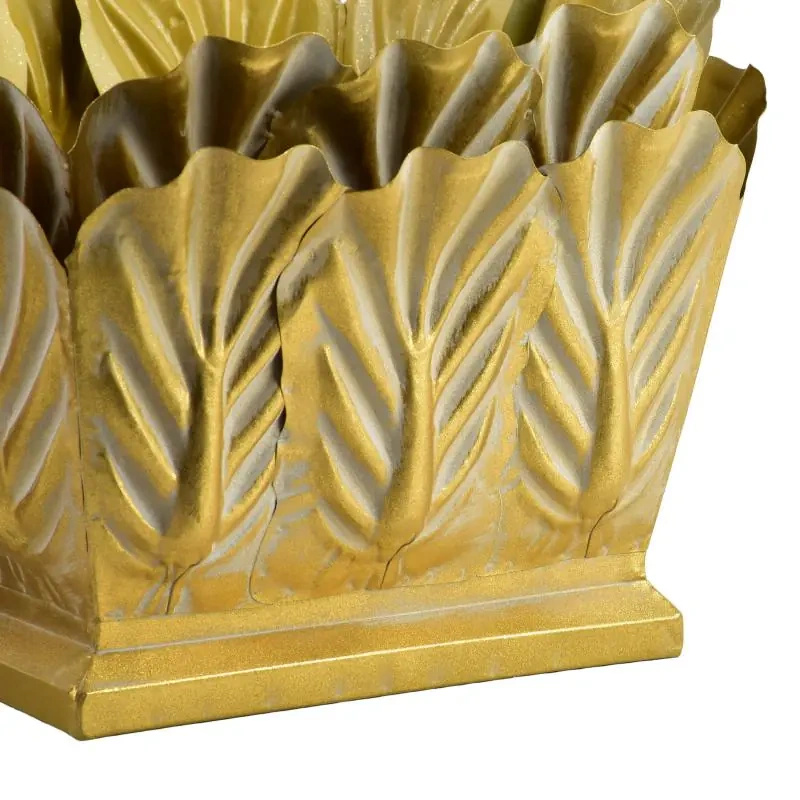 Osłonka metalowy złota kapusta prostokątna na stopce 31x20 cm