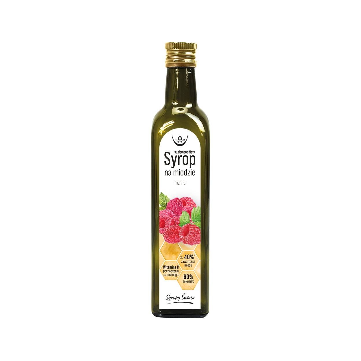 Oleofarm - syrop na miodzie, malina, 250 ml (data ważności: 31.10.2026)