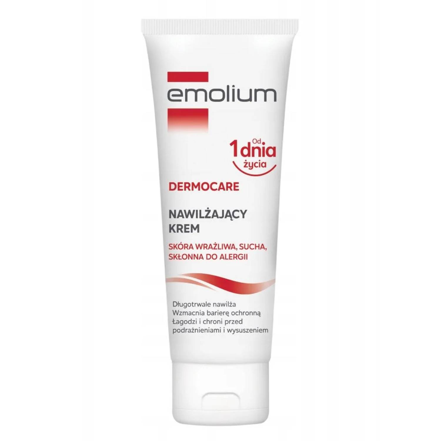 Emolium dermocare - krem nawilżający, skóra wrażliwa, sucha i skłonna do alergii, 75 ml