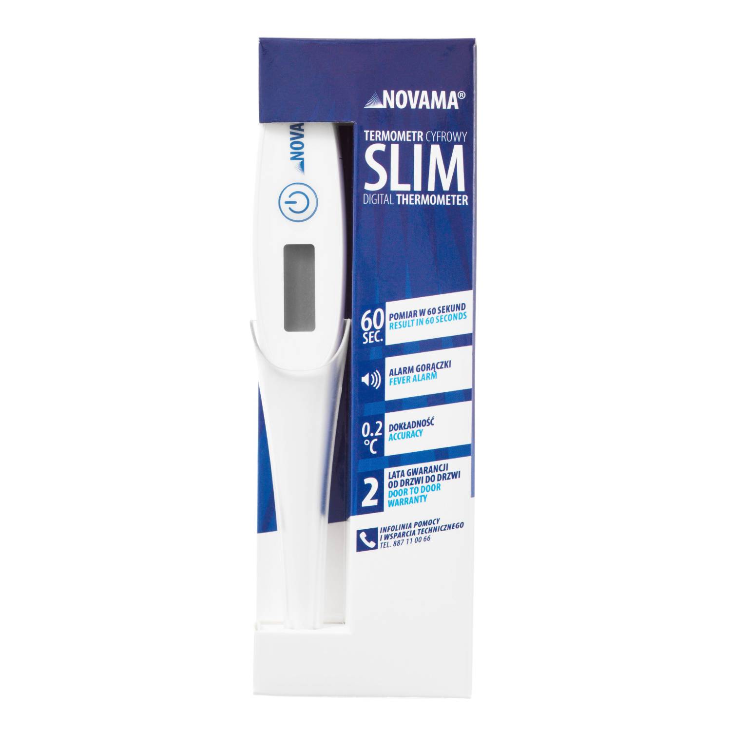 Novama slim - termometr elektroniczny nowej generacji z alarmem, 1 sztuka