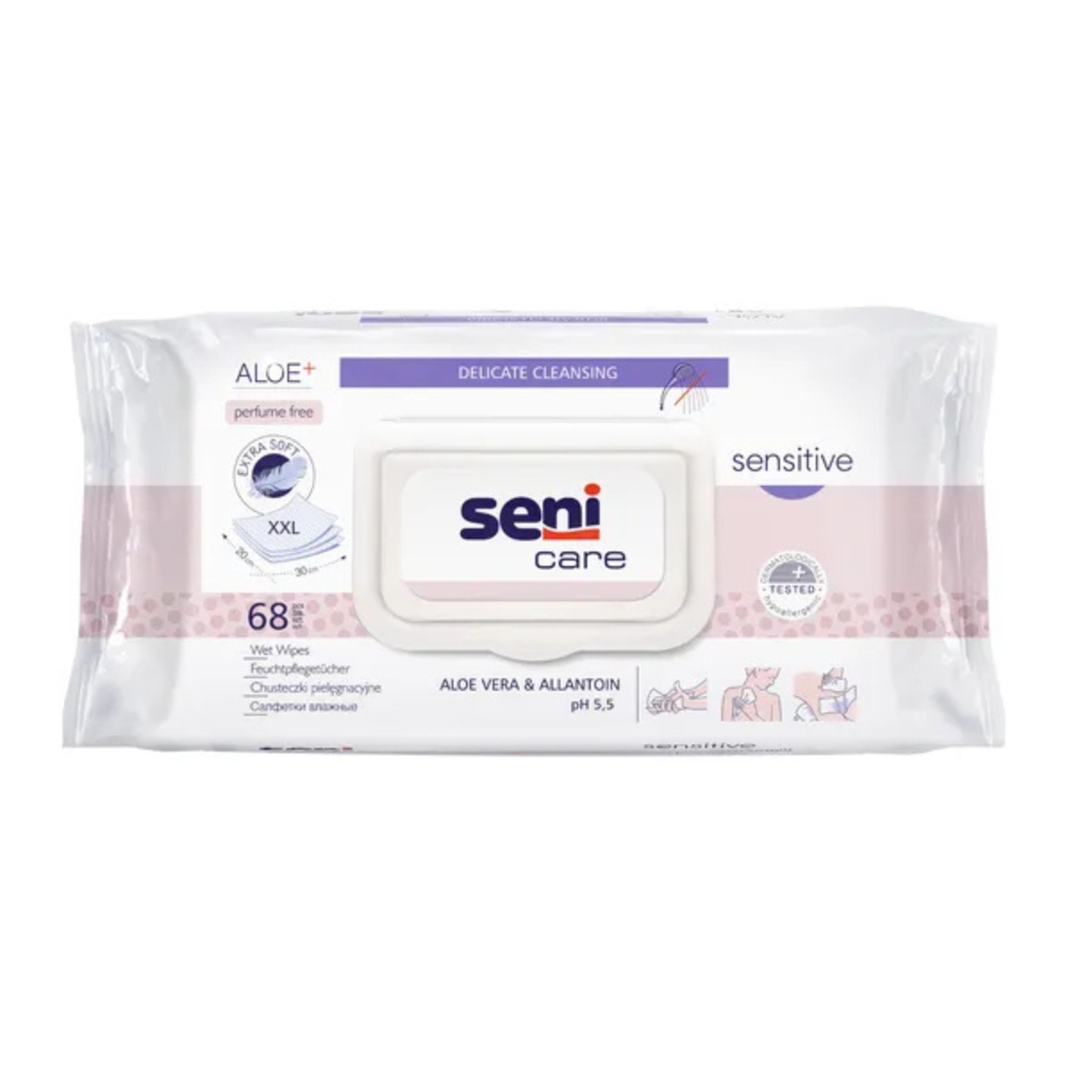 Seni care sensitive, chusteczki pielęgnacyjne, 68 sztuk
