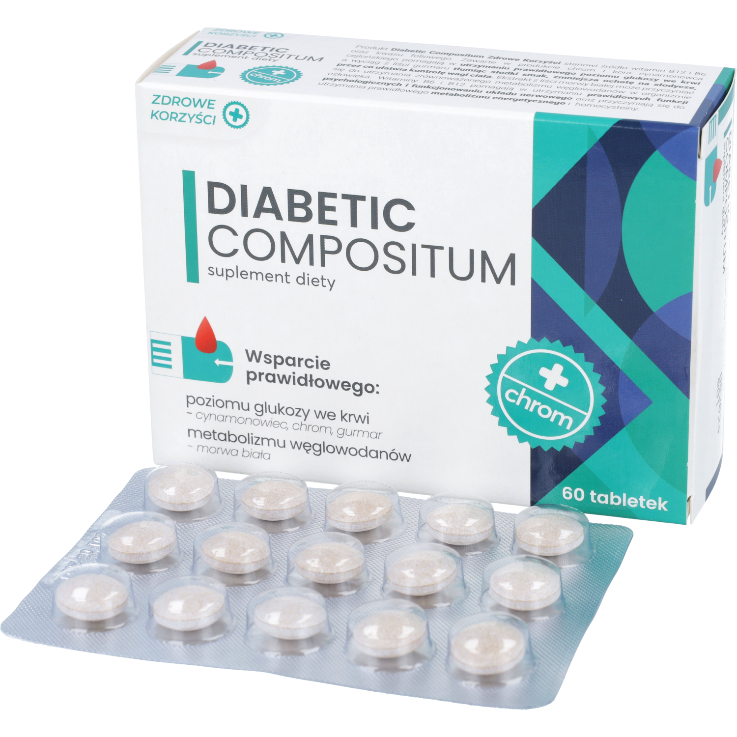 Zdrowe korzyści diabetic compositum, 60 tabletek
