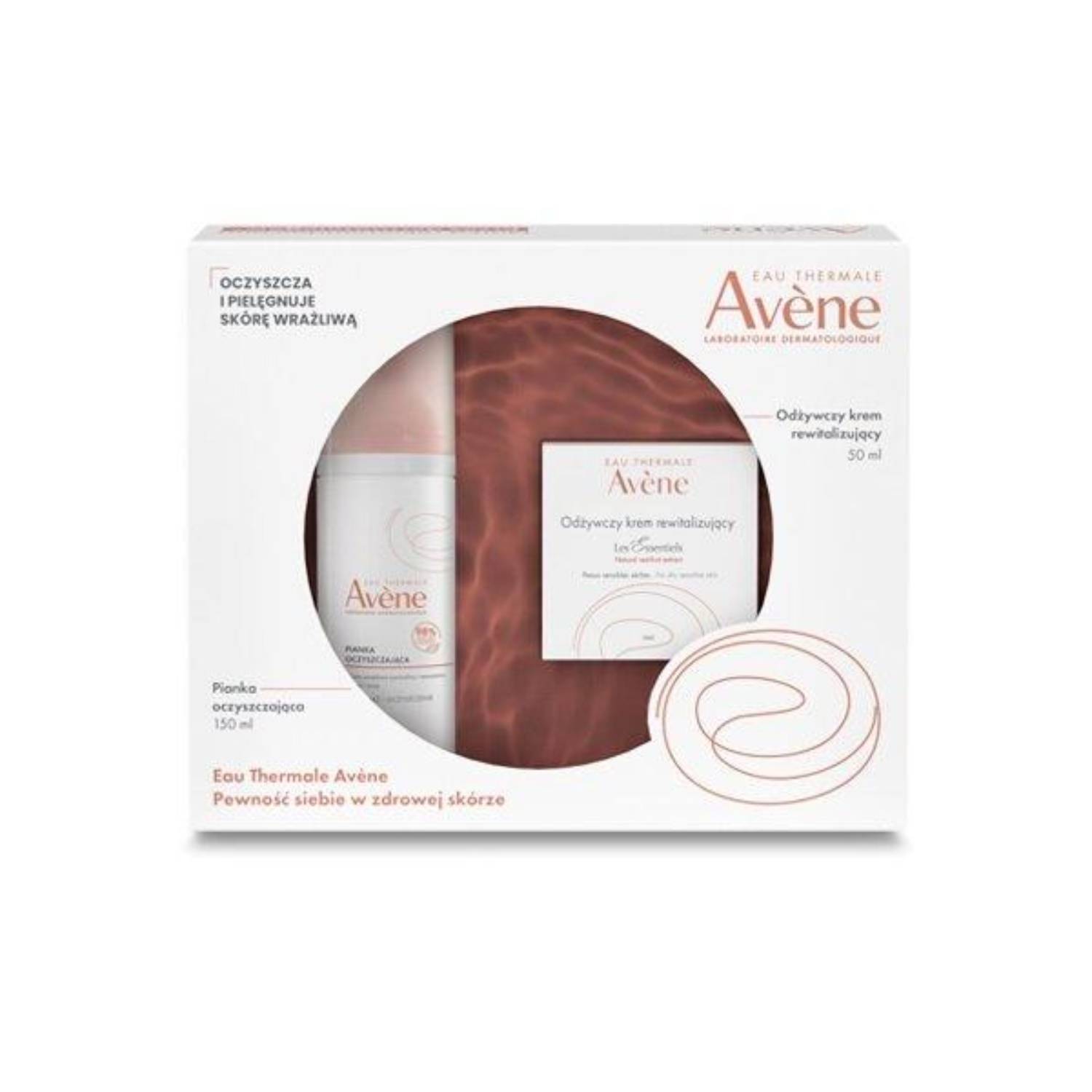 Avene les essentiels - pianka oczyszczająca, 150 ml + odżywczy krem rewitalizujący, 50 ml