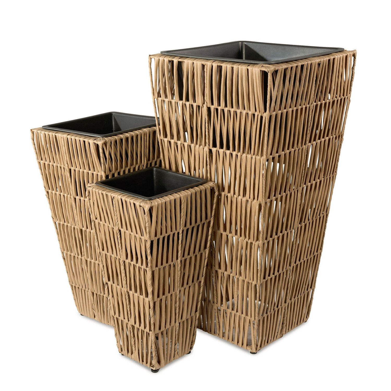 Pflanzkübel TASULO 3er-Set - Braun