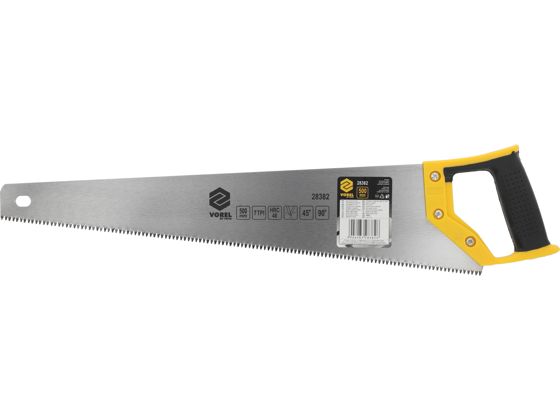 Piła ręczna płatnica VOREL 500mm 7 TPi do drewna hartowane zęby 28382