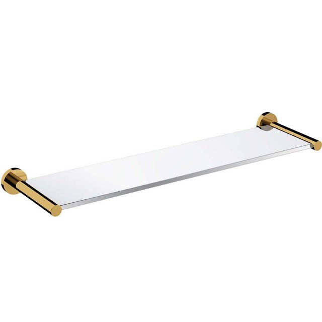OMNIRES Półka ścienna szklana MODERN PROJECT 55 cm złoty połysk MP609