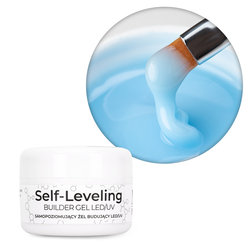 Budujący żel samopoziomujący twardy średniogęsty builder gel self leveling NTN Premium Blue HEMA/Di-HEMA Free 30 g