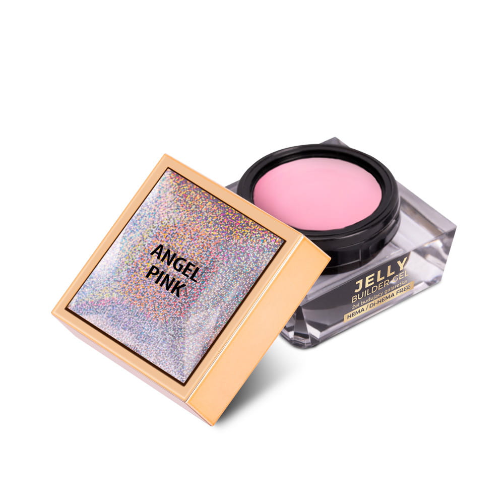 Budujący gęsty żel twardy galaretka Jelly Builder Gel Molly Nails Angel Pink HEMA/Di-HEMA Free 15g