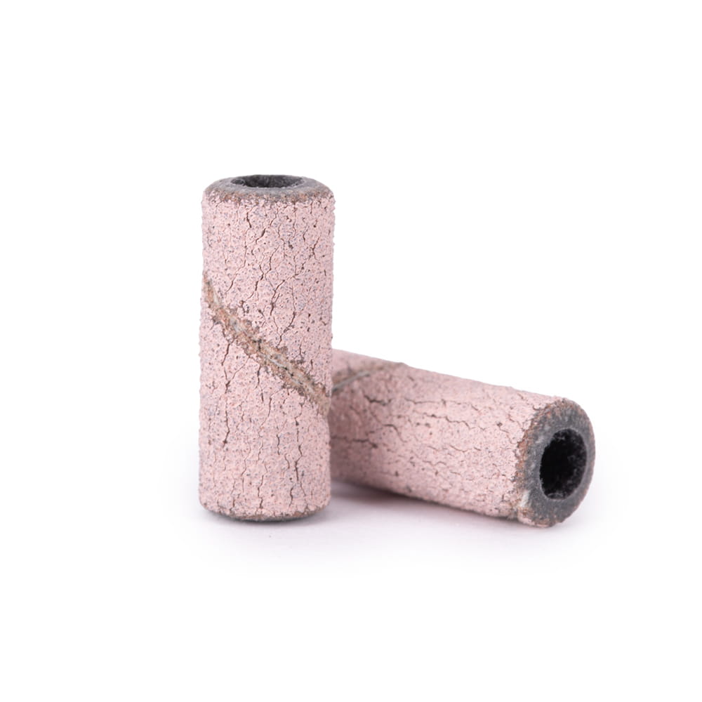 Kapturki do manicure i pedicure mandrele nakładki ścierne mini cylinder 3mm gradacja #240 różowe 50 szt.
