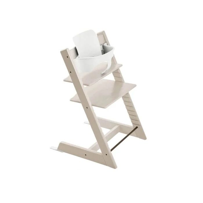Stokke Tripp Trapp z Baby Set - rosnące krzesełko do karmienia + barierka z oparciem -Whitewash