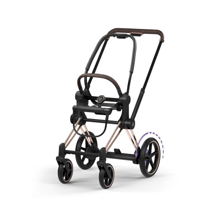 Cybex e-Priam 5.0 Style Frame - rama ze stelażem siedziska-Rosegold (with brown leather)