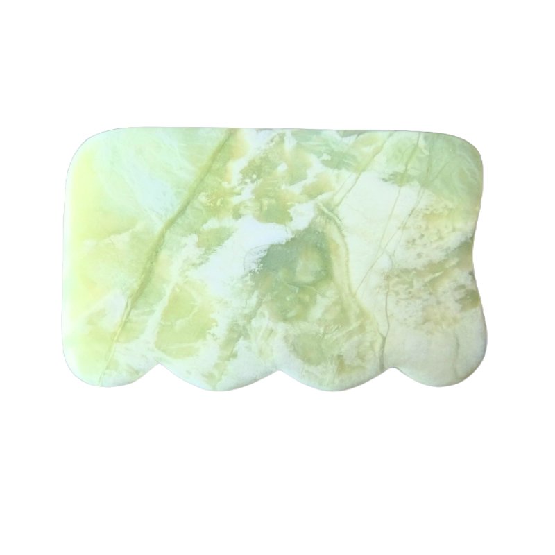 GUA SHA prostokąt falisty jadeit