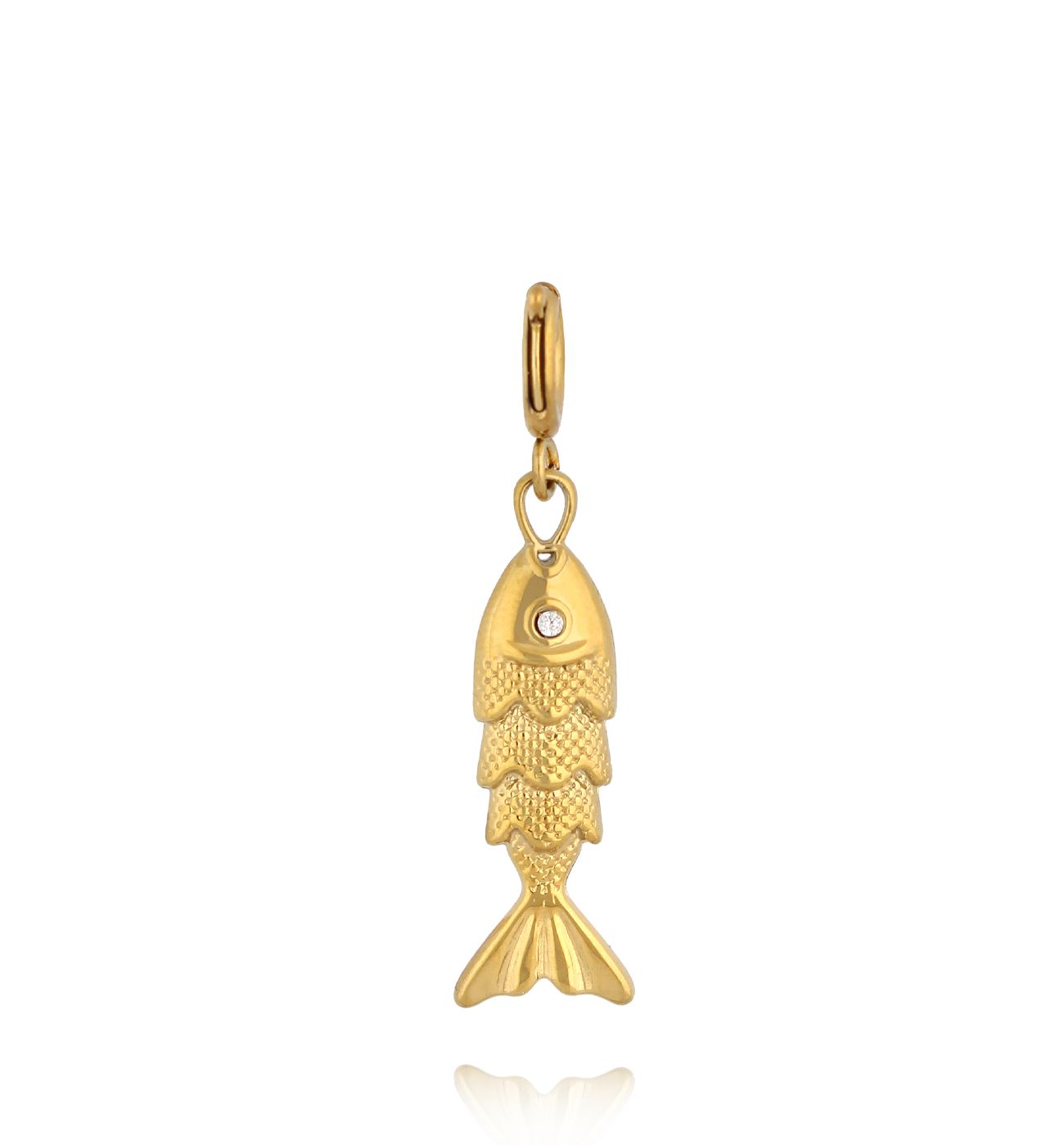 Charms złota rybka z cyrkonią CHA0258
