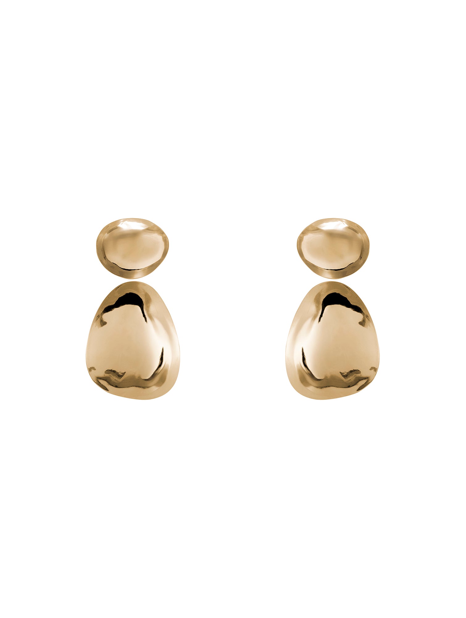 Giove Earrings N°3 - kolczyki z dwóch elementów o nieregularnej fakturze