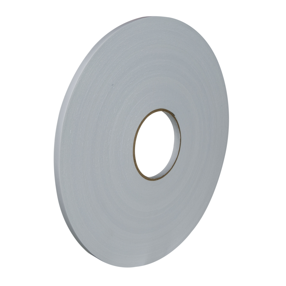 Taśma Dwustronna Pianka EVA Biała, Grubość 1mm, Klej Akryl 9MM 50MB - Opakowania.Online