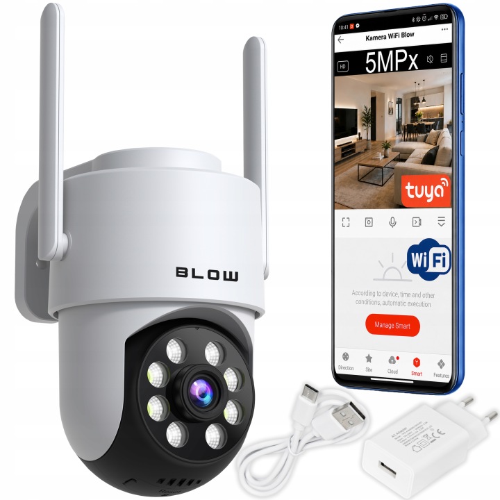 BLOW Kamera IP WiFi HD 5MP 78-685 T135 TUYA zewnętrzna obrotowa - Henryx24