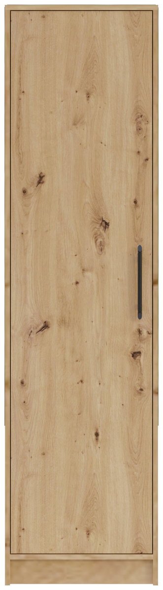 Nowoczesna szafa jednodrzwiowa z półkami 50 cm SEVAS dąb artisan