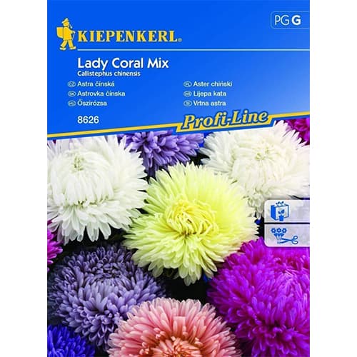 Aster chiński Lady Coral, mix - Nasiona. Ilość w opakowaniu: 1 opak - GradinaMax
