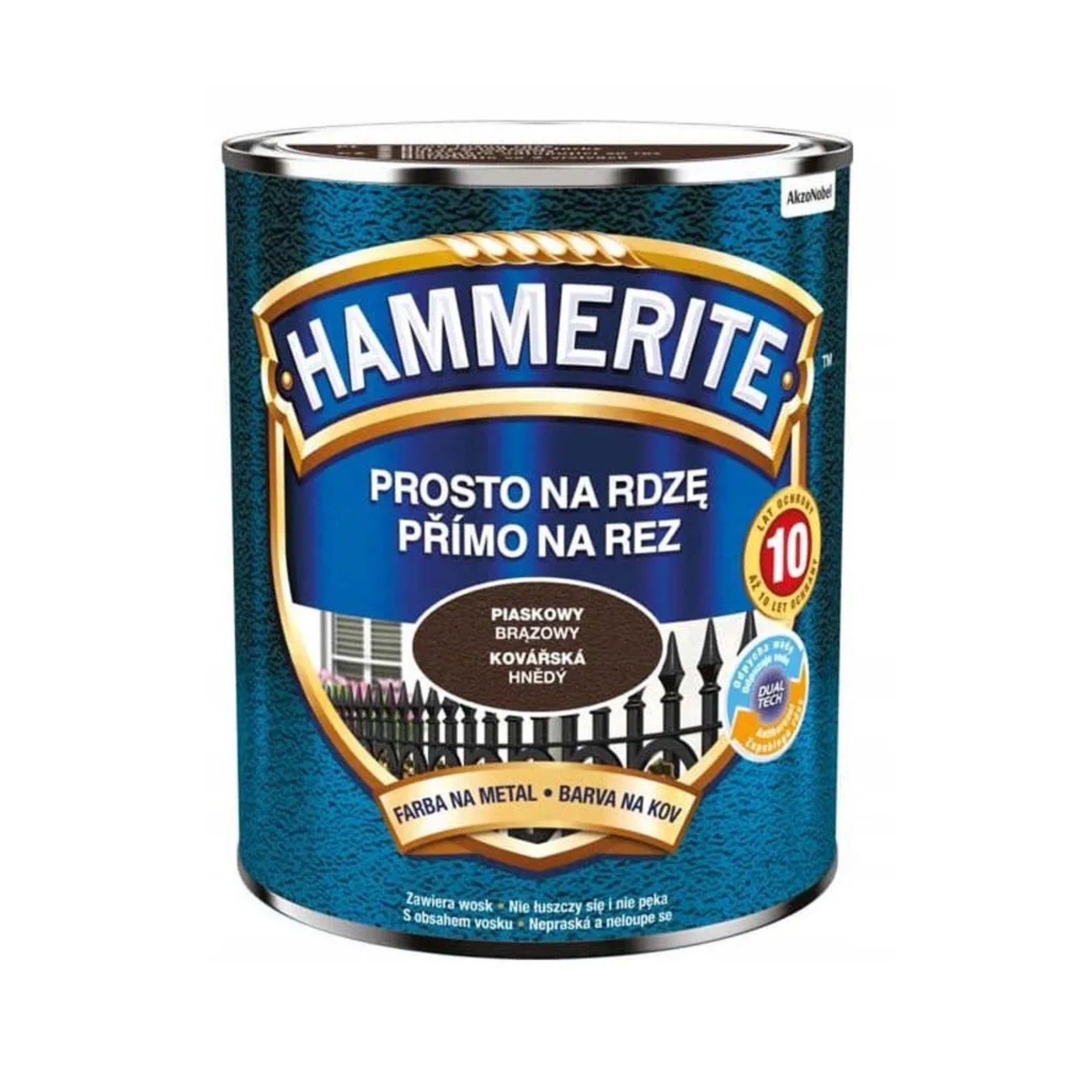 Emalia do metalu antykorozyjna Hammerite piaskowy brązowy 0,7L