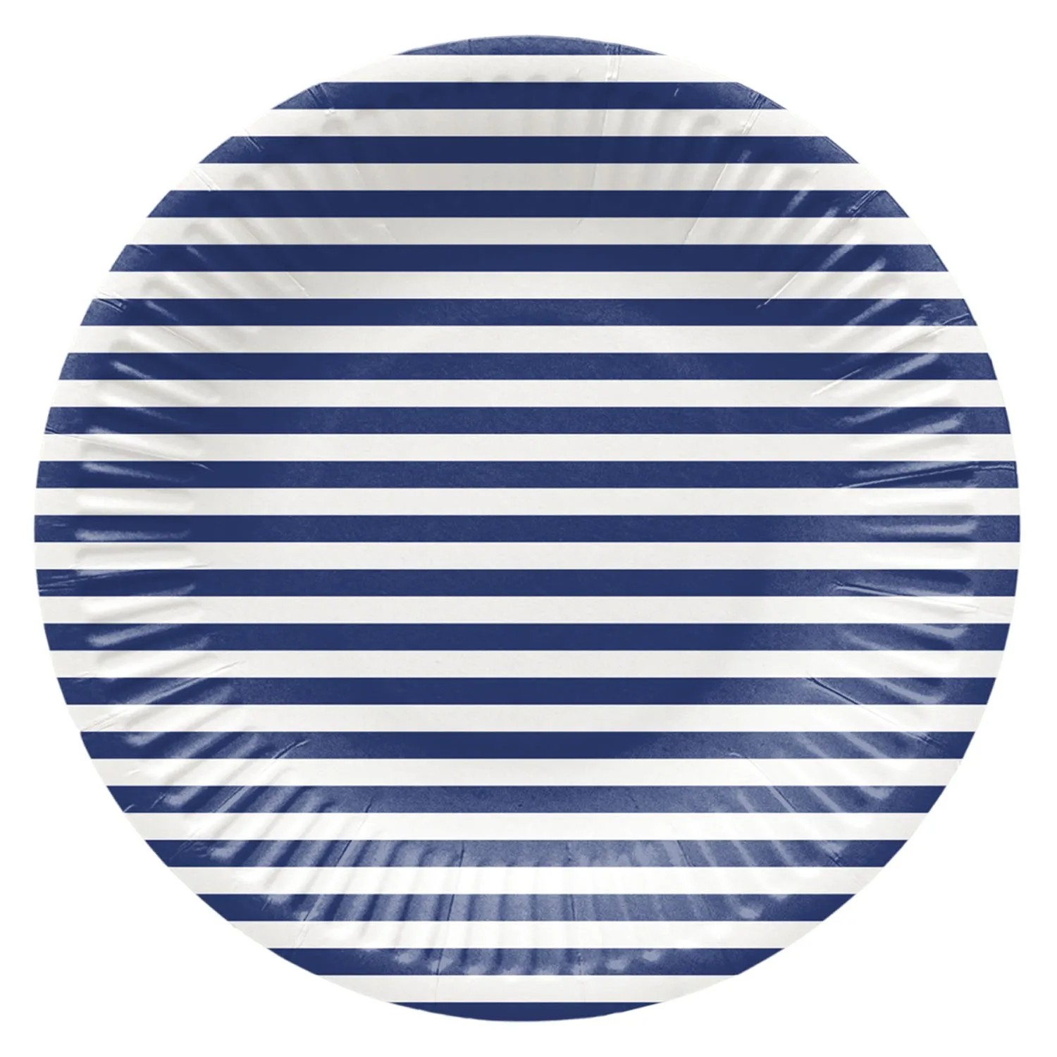 Talerze papierowe STRIPES DARK BLUE - śr. 18 cm