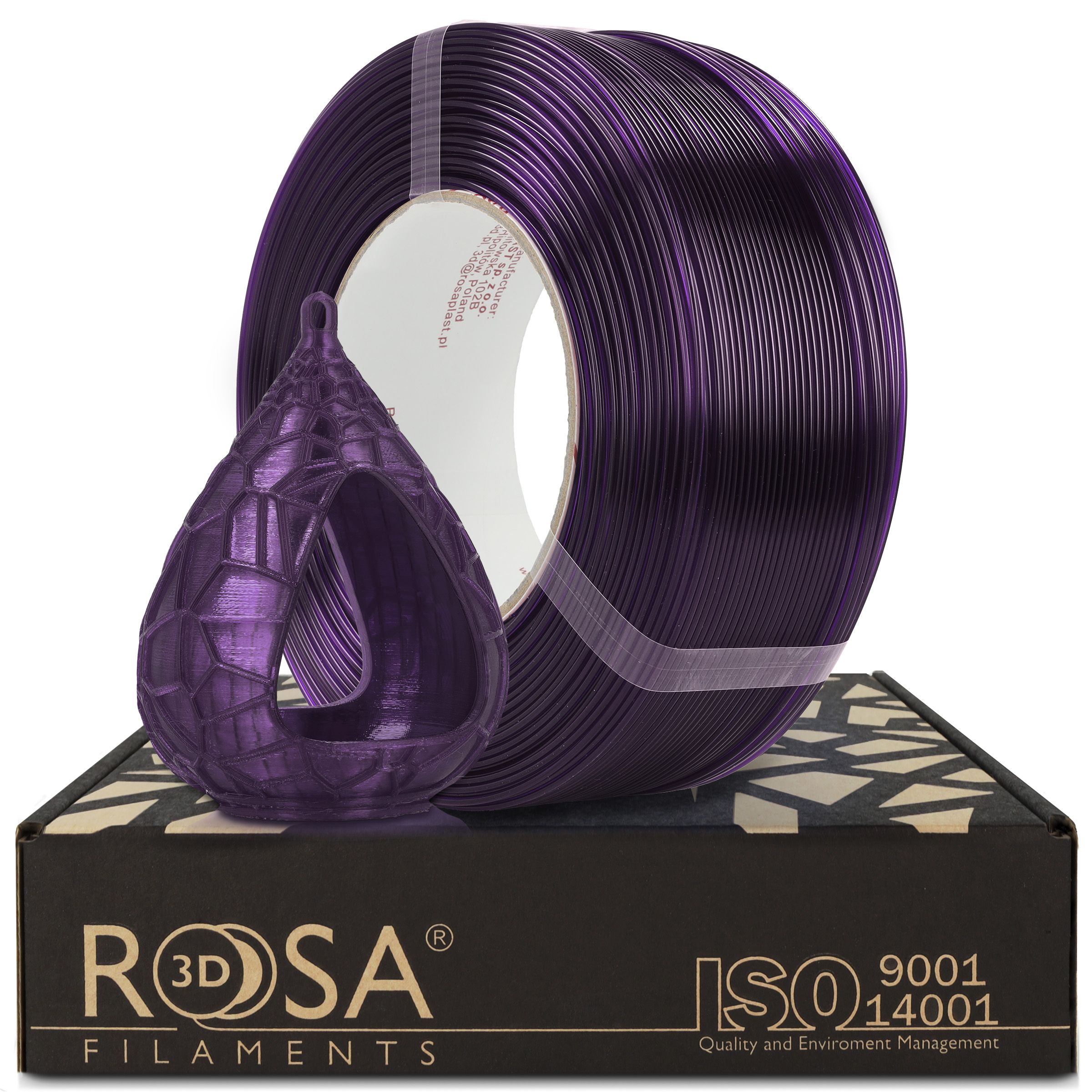 FILAMENT 3D ReFill PET-G Standard HS Deep Violet Transparent (Refill 1kg / 1.75mm)