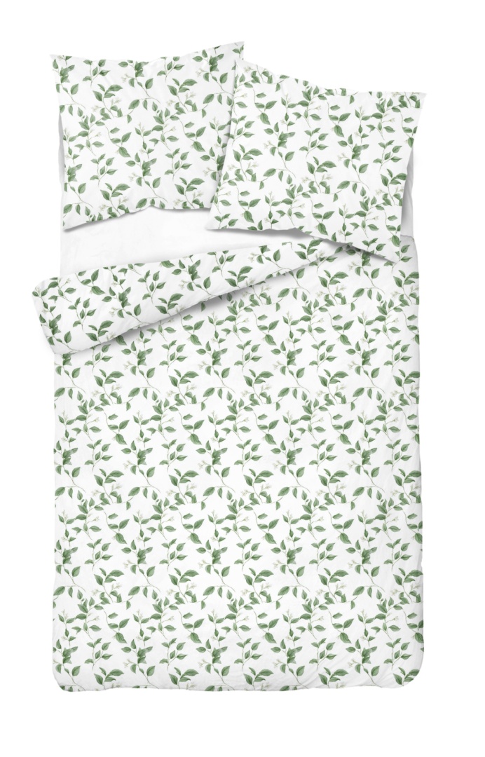 Pościel 160x220 + 2 poszewki| 100% bawełna | zielony bluszcz 6002 A