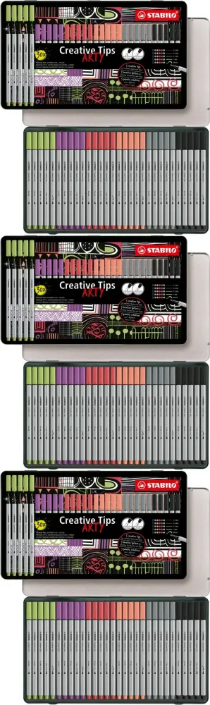 3x Zestaw Stabilo Creative Tips Arty 89/30-6-2-20, 30 sztuk, w etui, mix kolorów pastelowych