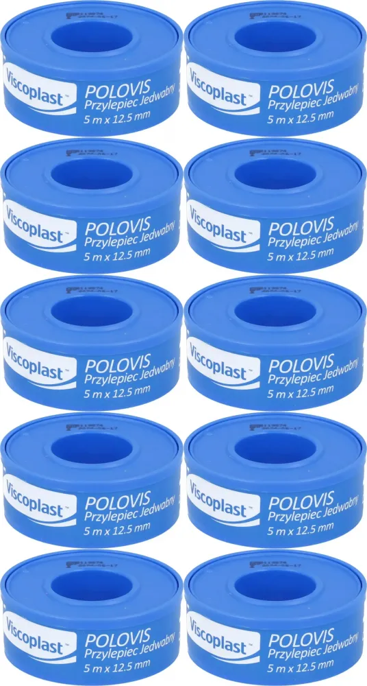 10x Plaster w rolce Viscoplast Polovis Plus, 12.5mmx5m, biały