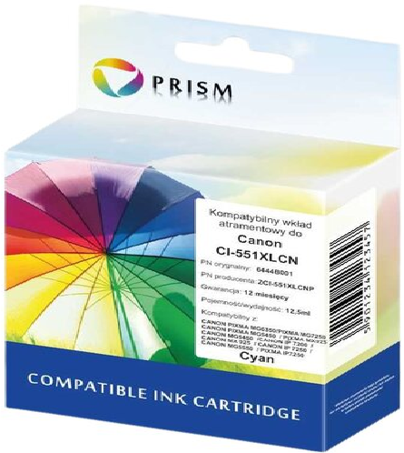 Tusz Prism ZCI-551XLCNP (CLI-551C XL), 12.5ml, cyan (błękitny)