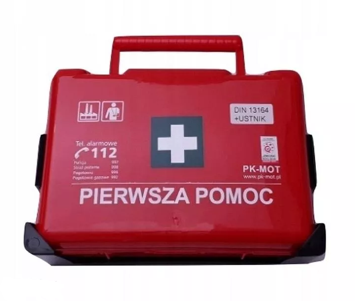 Apteczka PK MOT BD new z wieszakiem, z wyposażeniem (DIN13164), czerwony
