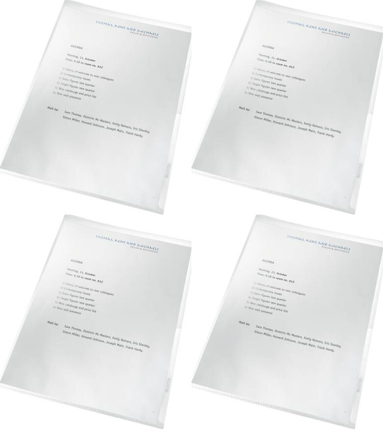 4x Ofertówki groszkowe Leitz Recycle "L", A4, do 40 kartek, 140μm, 25 sztuk, transparentny