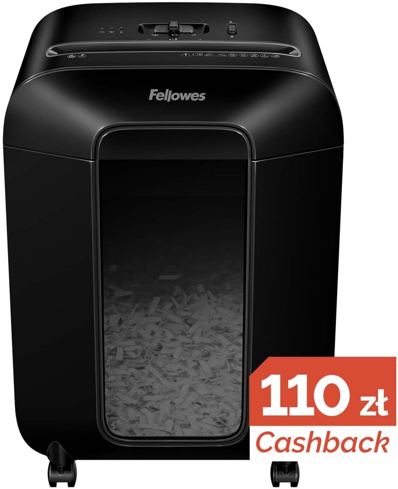 Niszczarka do papieru Fellowes LX85, ścinek 4x40mm, 12 kartek, P-4/T-4 DIN, czarny