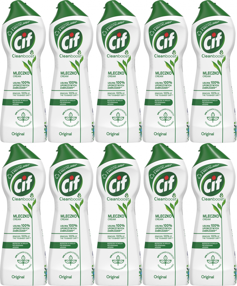 10x Mleczko z mikrokryształkami Cif Cream Original, 300g