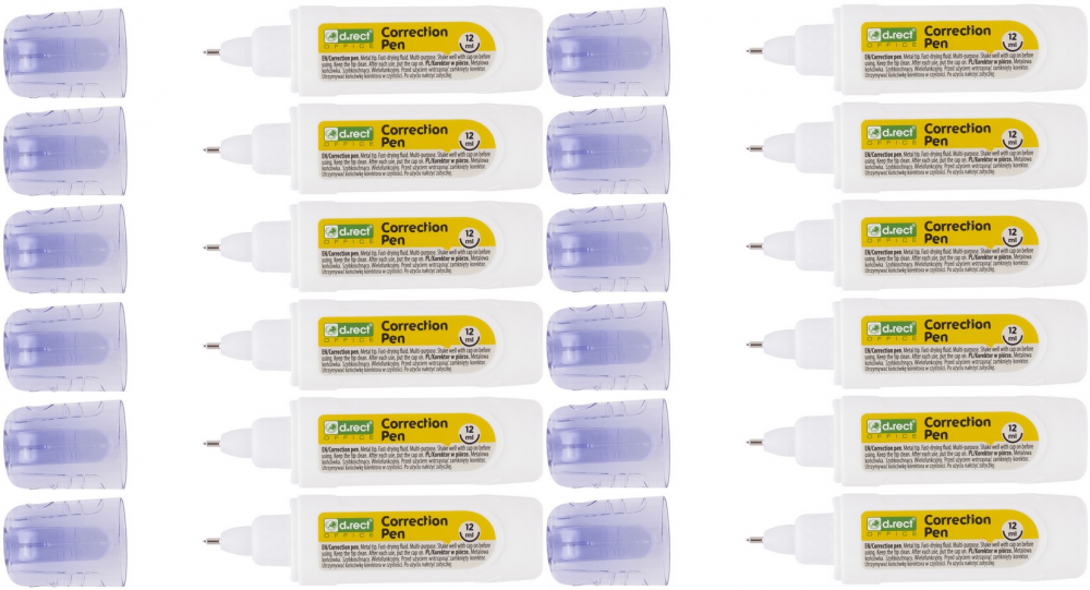 12x Korektor w piórze D.Rect, 12ml
