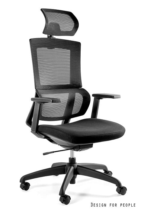 Fotel biurowy ELEGANCE czarny, siatka/tkanina, Unique