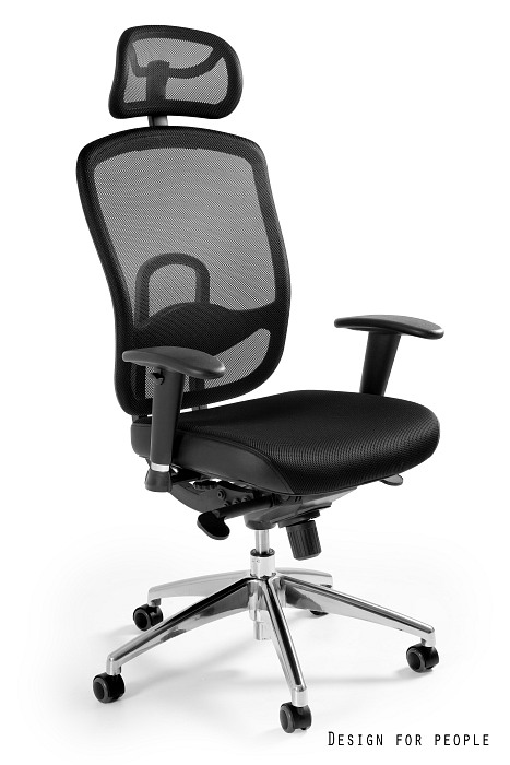 Fotel biurowy VIP, ergonomiczny, siatka/tkanina, 7 kolorów, Unique