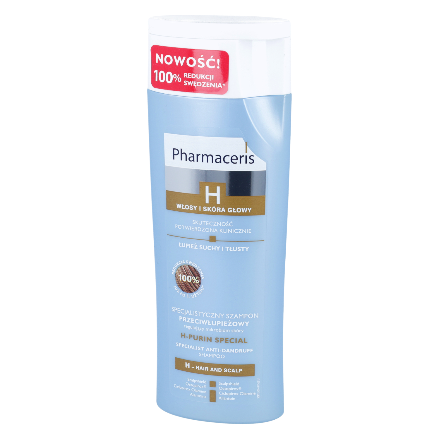 Pharmaceris h-purin special - specjalistyczny szampon przeciwłupieżowy, łupież suchy i tłusty, 250 ml