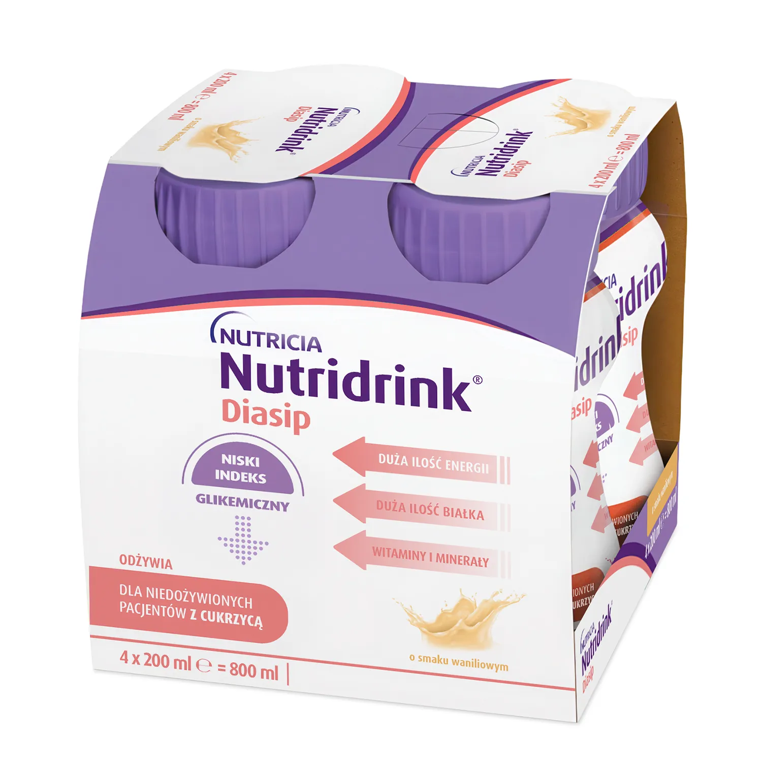 Nutridrink diasip - smak waniliowy, 4 x 200 ml