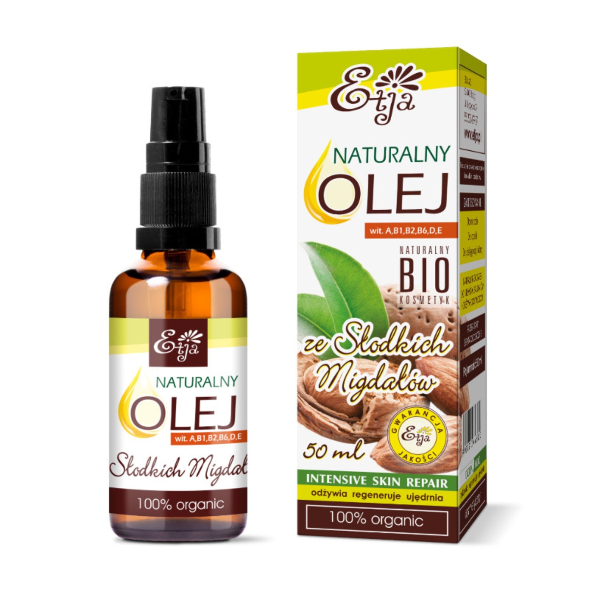 Etja - naturalny olejek ze słodkich migdałów bio, 50 ml