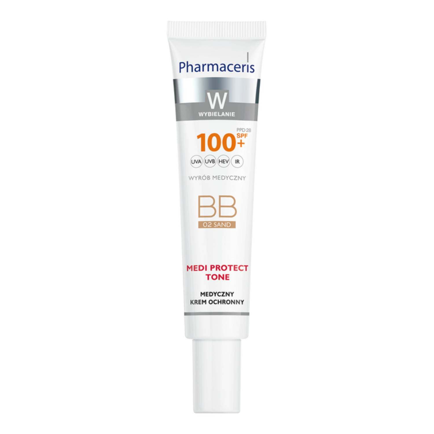 Pharmaceris w medi protect tone - krem ochronny bb, spf 100+, 02 sand, 40 ml