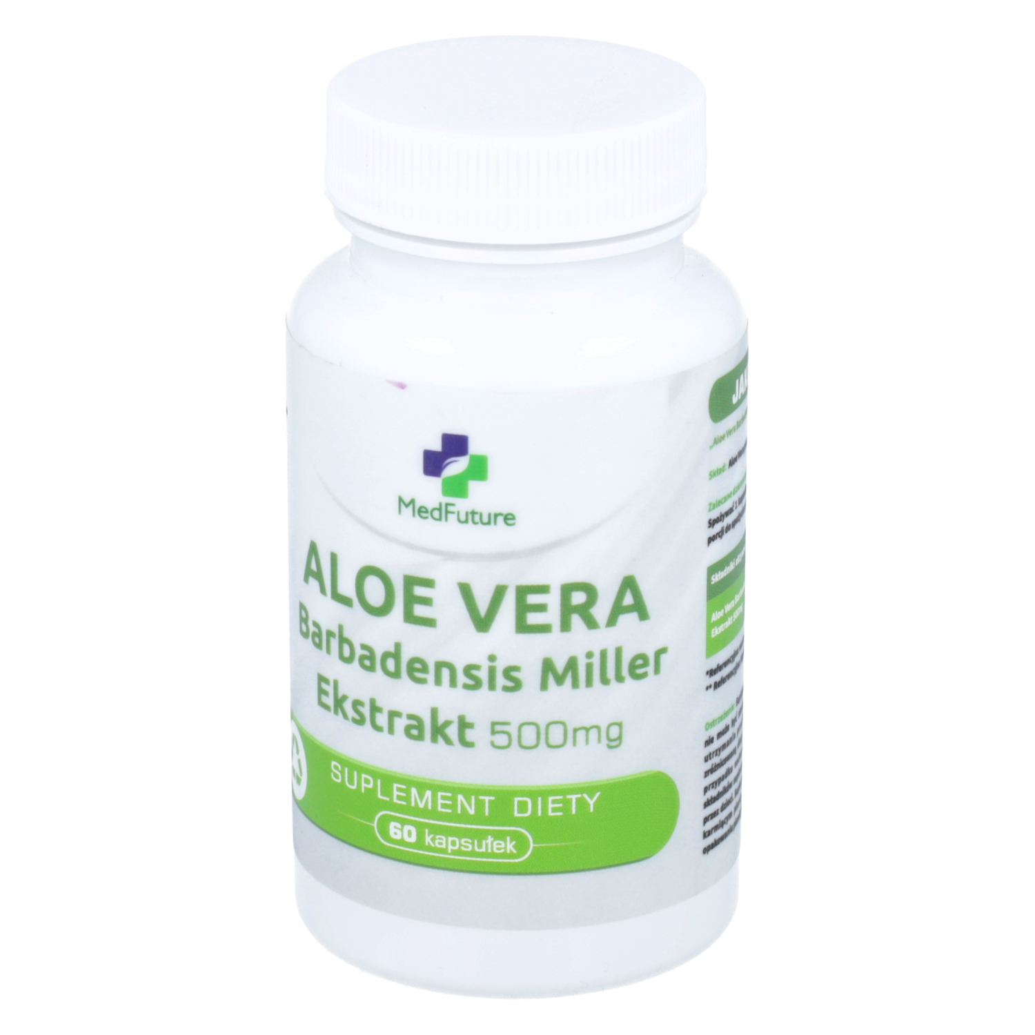 Medfuture aloe vera barbadensis miller ekstrakt 500 mg, 60 kapsułek