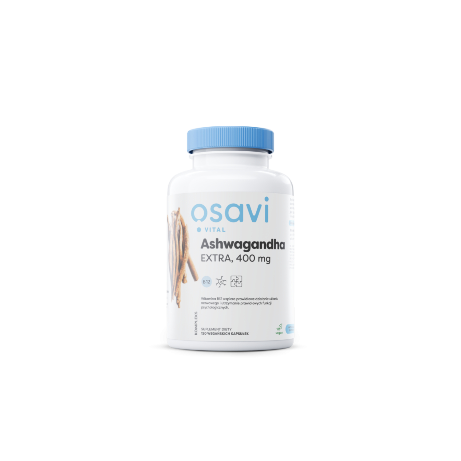 Osavi ashwagandha extra 400 mg, 120 kapsułek (data ważności: 30.10.2026)