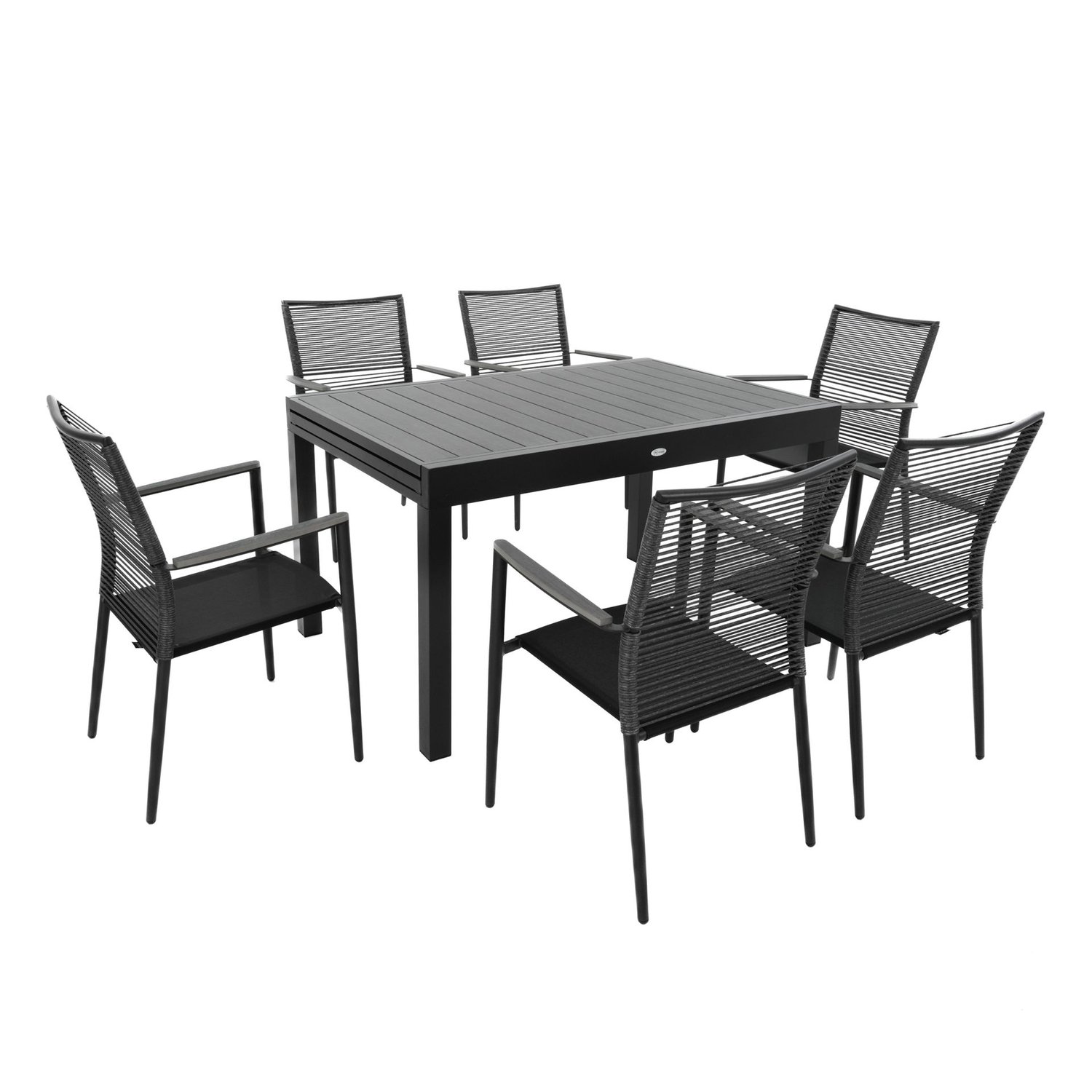 Gartenmöbel-Set GAVO 6+1 - grau