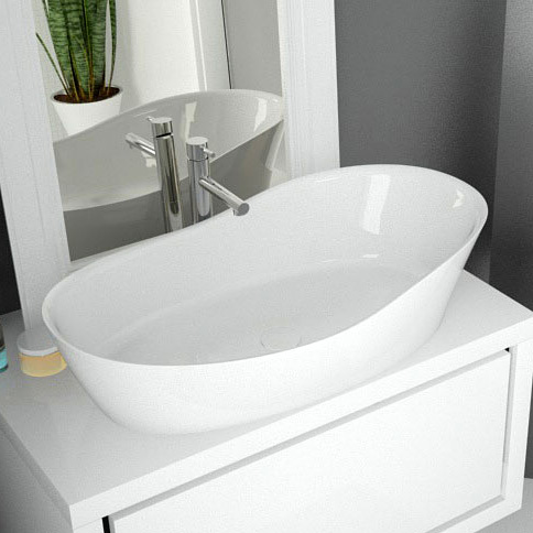 Hoesch Namur Lounge umywalka 60x35 cm nablatowa owalna biała mat 4421.013